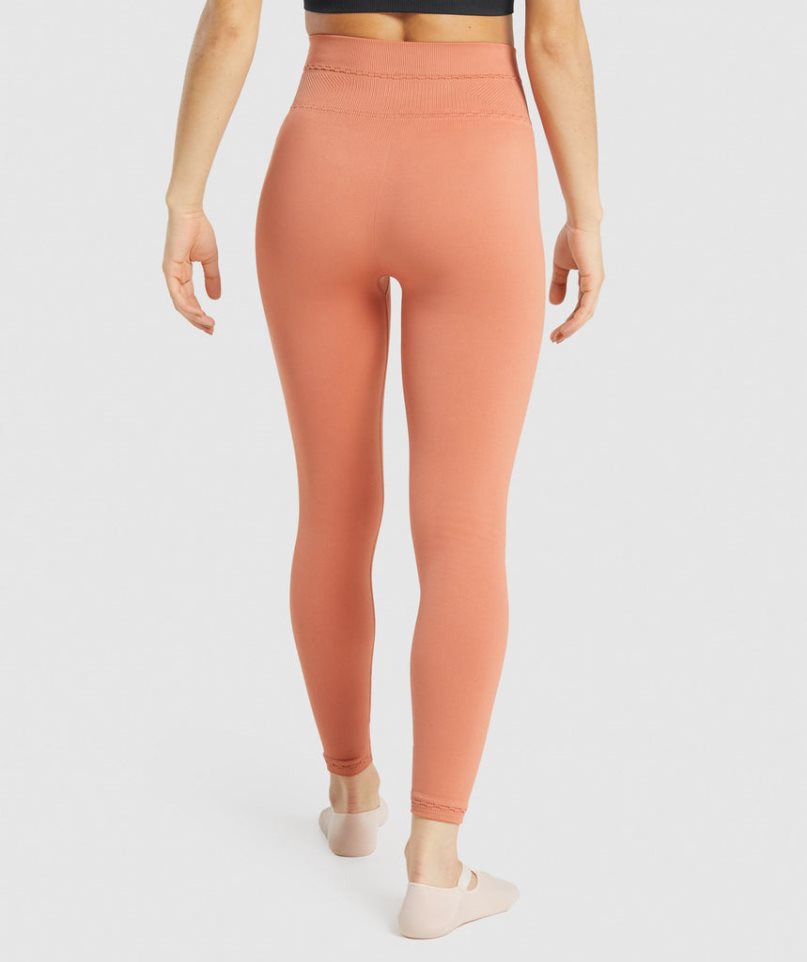 Women's Gymshark Studio Leggings Orange | NZ 2WFKPA